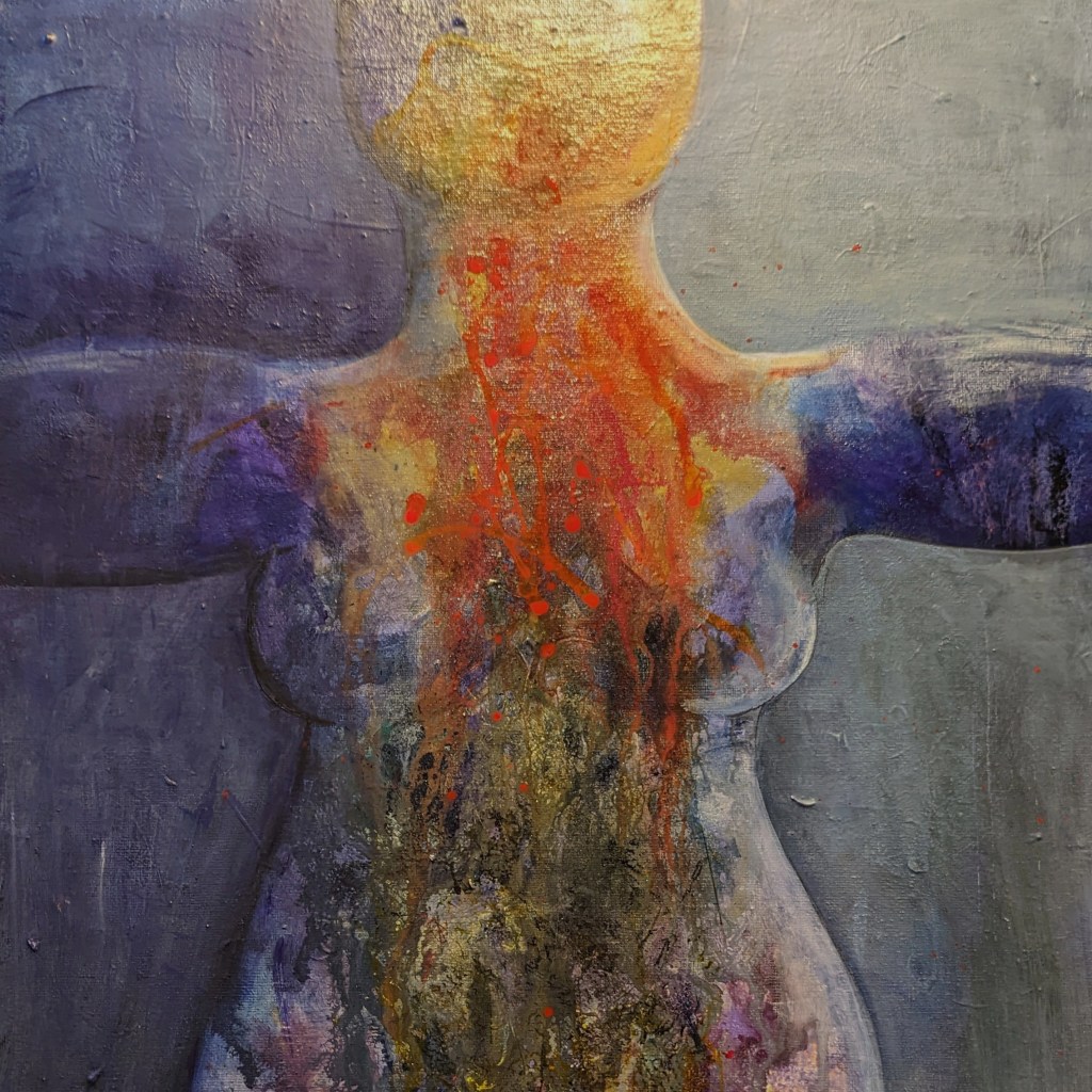 I am me. Mixed media on board. Unframed. 16" x 20". £95. (£155 for framed).