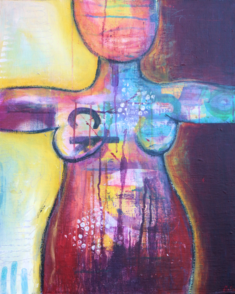 I am woman. 20" x 24" mixed media canvas, framed. £195